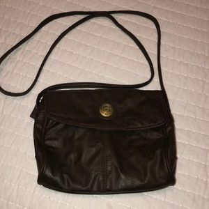 Holiday Fare brown leather shoulder purse
